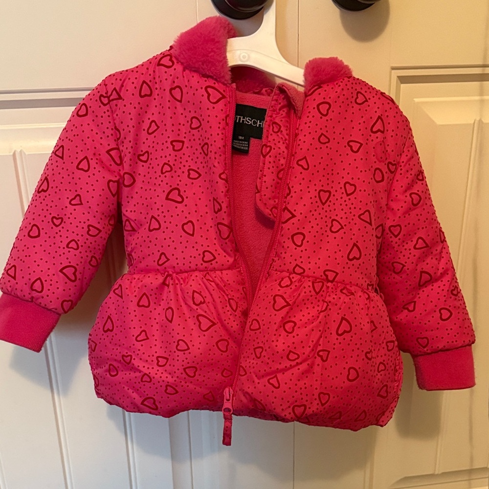 Rothschild Pink Heart Puffer Jacket